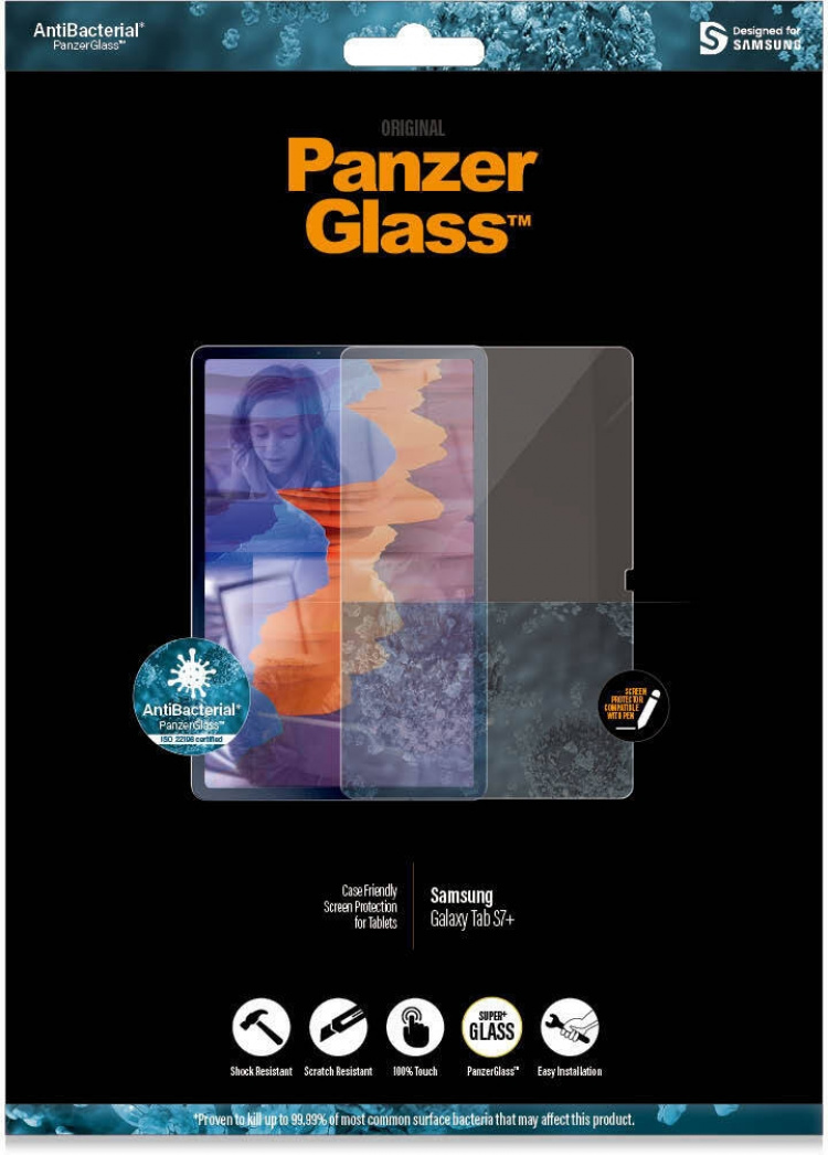 PanzerGlass glasfolie, Samsung Galaxy Tab S7+ / S8+ / S9+