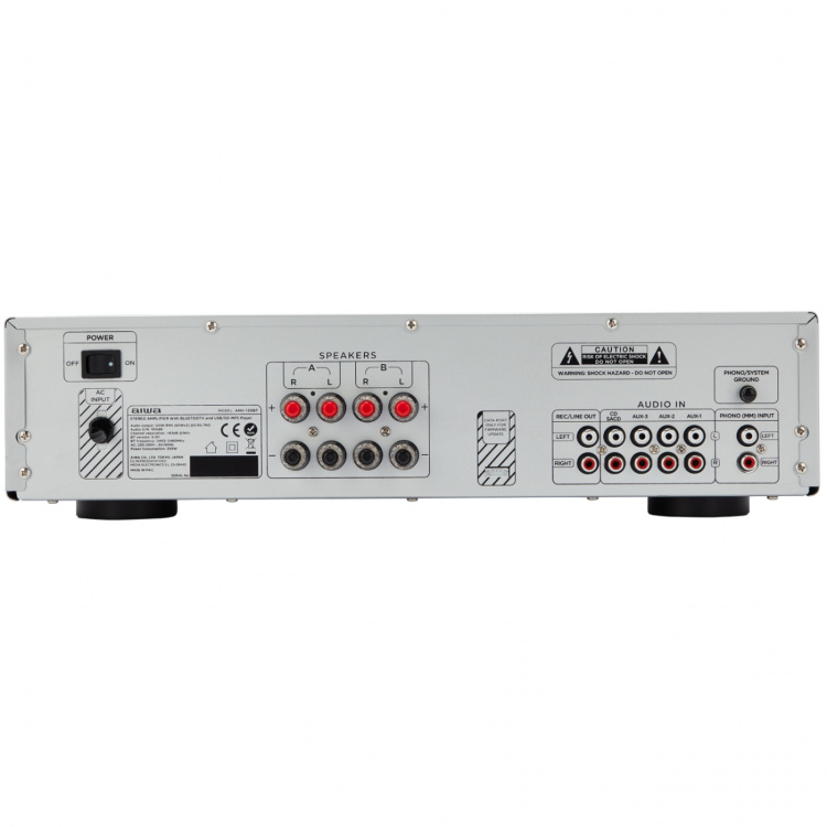 AIWA Förstärkare med Bluetooth 2 x 60 Watt RMS Silver