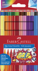 Faber-Castell Vezelstiften Grip Kleurmarkeerset (20 stuks) (155320)