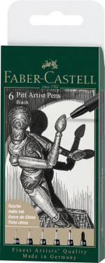 Faber-Castell Faber Castell - 6 pitt Artiest Pen, penseel - Zwart (167154)