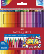 Faber-Castell Vezelstiften Grip Colour Marker set, 30 stuks (155335)