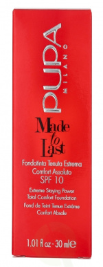 Pupa Milano Pupa Made To Last Total Comfort Foundation SPF10 30 ml #020 Light Beige
