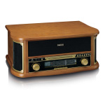 Lenco Houten retro platenspeler met Bluetooth® AM/FM-radio USB-codering CD-speler cassettespeler en ingebouwde luidsprekers Lenco Houten retro platenspeler met Bluetooth® AM/FM-radio USB-codering CD-speler cassettespeler en ingebouwde luidsprekers