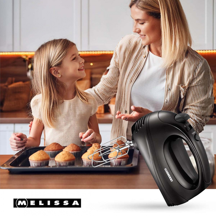 MELISSA Handmixer met turbo 300 Watt Zwart MELISSA Handmixer met turbo 300 Watt Zwart