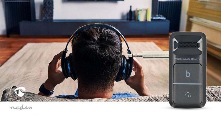 Nedis Bluetooth® Receiver | Audio / video / data connections output: USB-C™ Female / 1x 3.5 mm | AAC / SBC | Automatic power off function | Black Nedis Bluetooth® Receiver | Audio / video / data connections output: USB-C™ Female / 1x 3.5 mm | AAC / SBC | Automatic power off function | Black