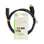 Nedis High Speed ​​HDMI™-Kabel met Ethernet | HDMI™ Connector | HDMI™ Output | 4K@60Hz | ARC | 10.2 Gbps | 1.00 m | Rond | PVC | Zwart | Label