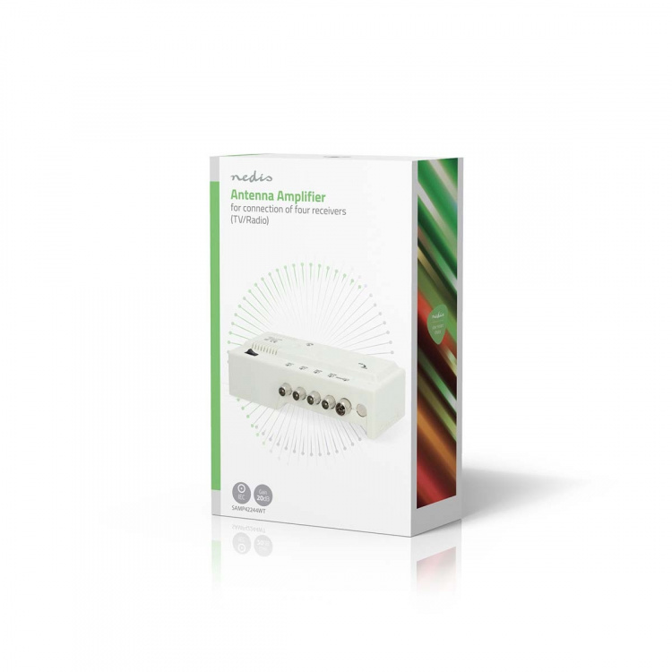 Nedis CATV-Versterker | Versterking: 20 dB | 47 - 694 MHz | Outputs: 4 | Versterkingsregelaar | Wit