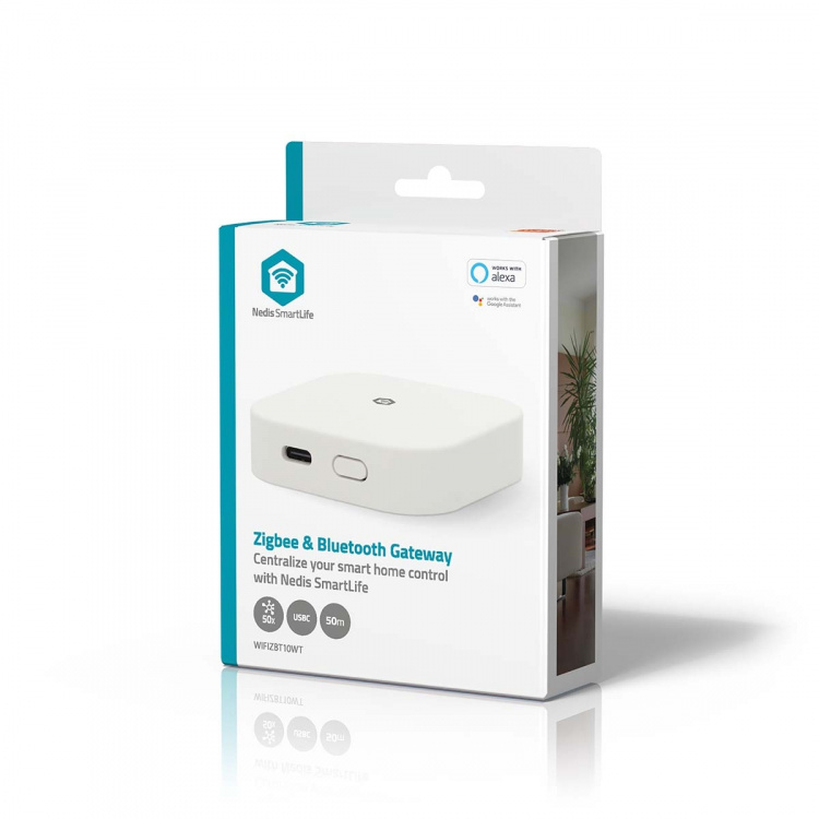 Nedis SmartLife Gateway | Bluetooth® / Zigbee 3.0 | 50 Apparaten | USB Gevoed | Android™ / IOS | Wit