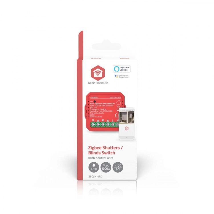 Nedis SmartLife inbouwmodule | Rolluiken/jaloezieën | 1000 W | Kroonsteen | App beschikbaar voor: Android™ / IOS Nedis SmartLife inbouwmodule | Rolluiken/jaloezieën | 1000 W | Kroonsteen | App beschikbaar voor: Android™ / IOS