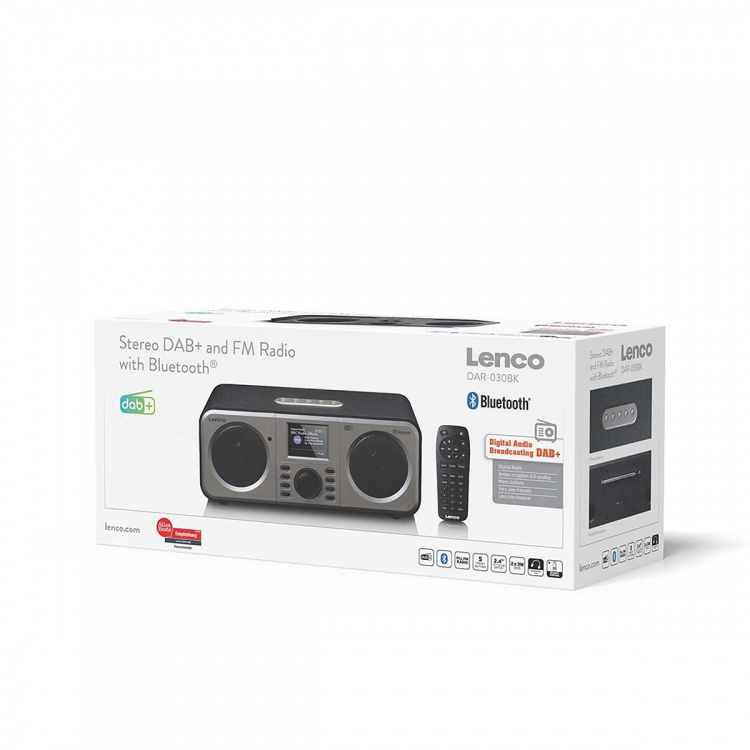Lenco Stereo DAB+ FM-radio met Bluetooth® Zwart