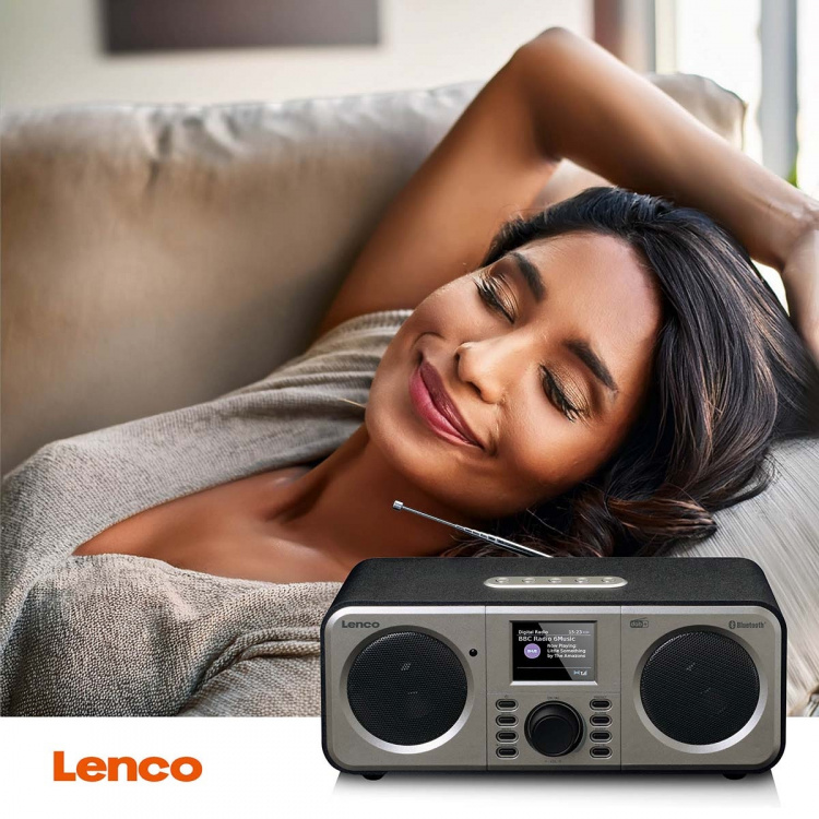 Lenco Stereo DAB+ FM-radio met Bluetooth® Zwart