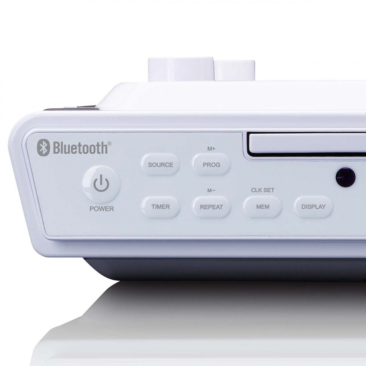 Lenco Keukenklokradio met CD Bluetooth® en afstandsbediening Wit