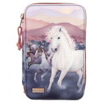 Miss Melody Drievoudig etui met quilten NIGHT HORSES ( 0412512 )
