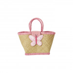 RICE Raffia kindertas met vlindersluiting - (KIBAG-BUTI)