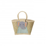 RICE Raffia kindertas met olifant sluiting - (KIBAG-ELEP)