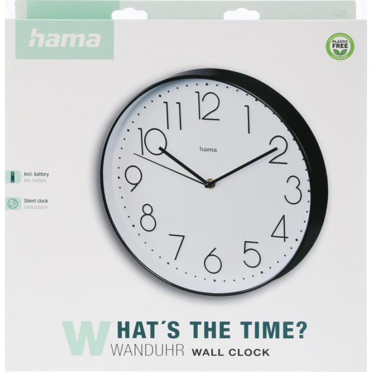 Hama Corsica Wall Clock 30 cm Black/White