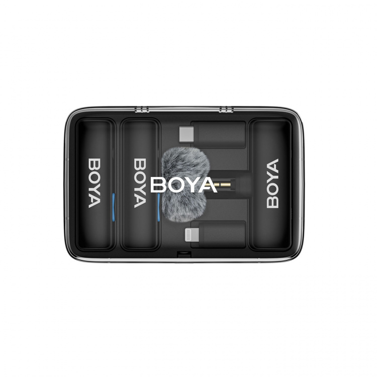 BOYA Microphone Wireless x2 System BOYALINK V2.0 3.5mm, Lightning & USB-C BOYA Microphone Wireless x2 System BOYALINK V2.0 3.5mm, Lightning & USB-C