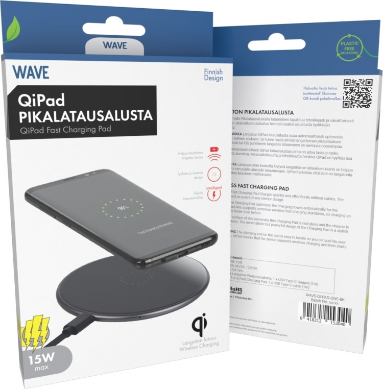 Wave QiPad draadloos opladen Wave QiPad draadloos opladen