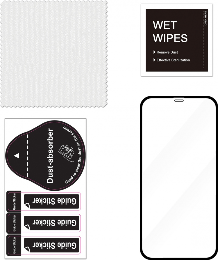 FoneKit Volledig schermpantser, iPhone 12 / 12 Pro, zwart