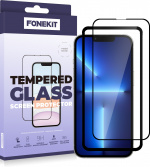 FoneKit Volledige dekking gepantserd glas, iPhone 14 Plus / 13 Pro Max, zwart