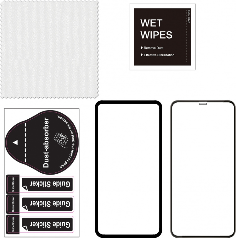 FoneKit Full Cover gepantserd glas, iPhone 11 / XR, zwart