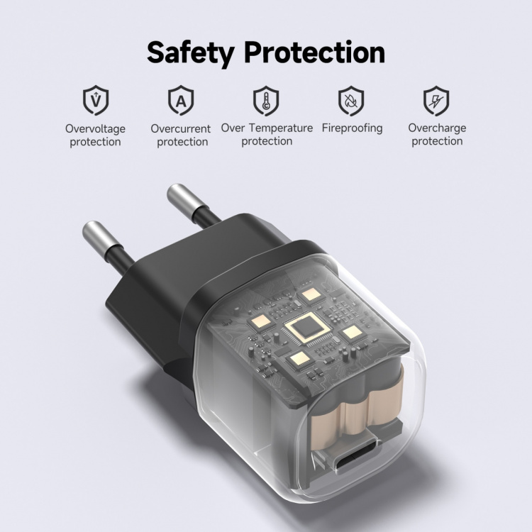 FoneKit Mini 20W netoplader, USB-C, zwart