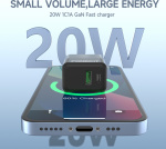 FoneKit Dubbele 20W lader, USB-C + USB-A, zwart FoneKit Dubbele 20W lader, USB-C + USB-A, zwart