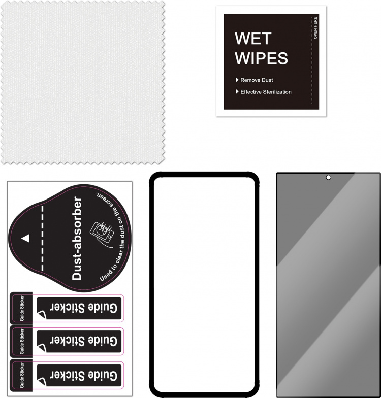 FoneKit Privacy+ volledige hoes, Galaxy S24 Ultra, zwart