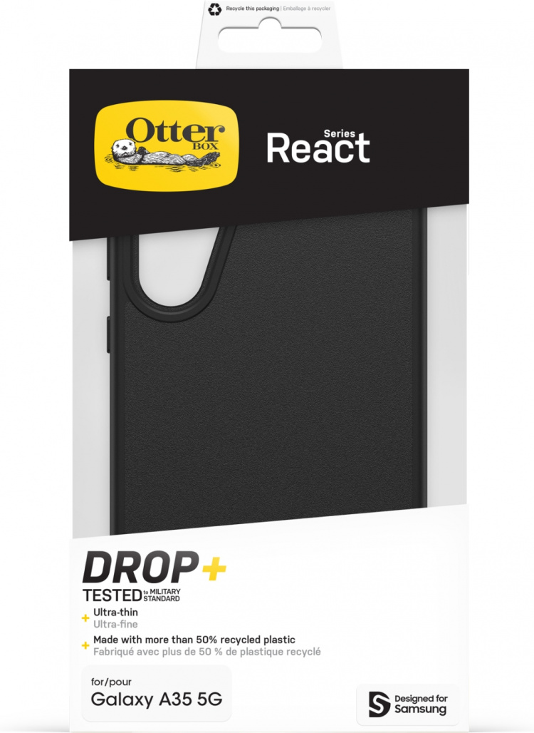 Otterbox React beschermhoes, zwart, Samsung Galaxy A35