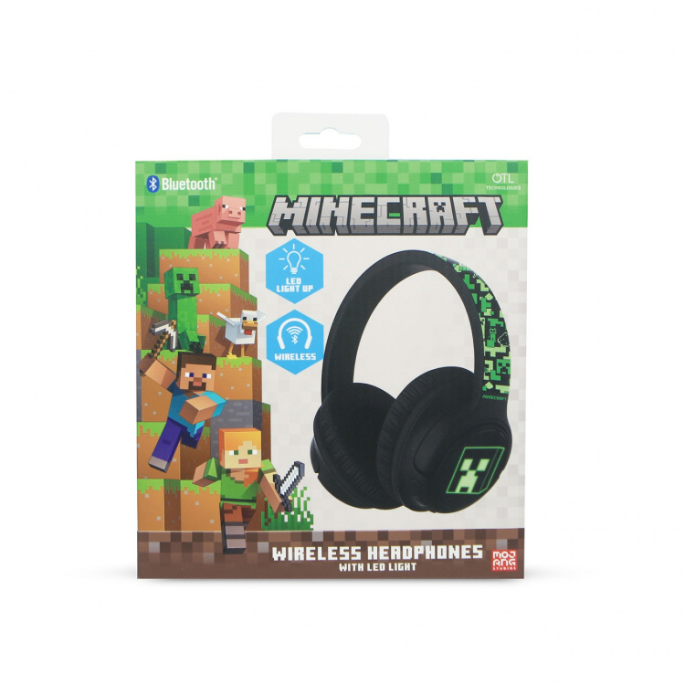 MINECRAFT Hörlur Minecraft Led Light Sharing Aux Over-Ear Trådlös