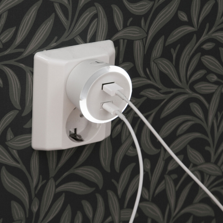 CAPiDi Säkerhetstimer USB A+C 1-4 3.4A Vit CAPiDi Säkerhetstimer USB A+C 1-4 3.4A Vit