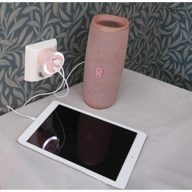 CAPiDi Säkerhetstimer USB A+C 1-4 3.4A Rosa