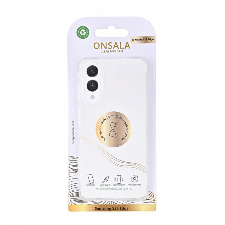 Onsala Mobilskal Samsung S25 Edge TPU Återvunnen Transparent Onsala Mobilskal Samsung S25 Edge TPU Återvunnen Transparent