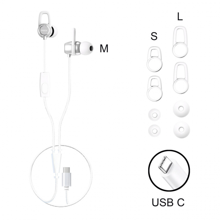 MIXX Hörlur Soundport USB-C In-Ear Trådbunden Vit