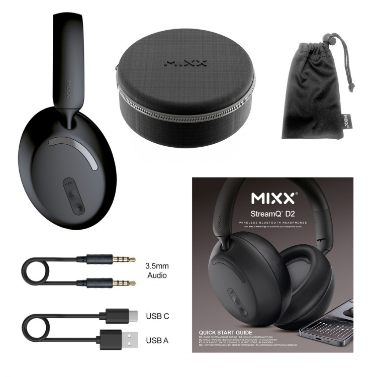MIXX Hörlur StreamQ D2 Over-Ear Trådlös Svart