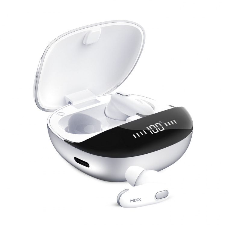 MIXX Hörlur Mini Charge 2 In-Ear Tws Qi Trådlös Vit