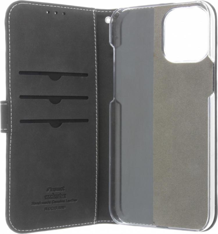 Insmat Exclusive Flip Case Portemonneehoesje, iPhone 12 Pro Max, zwart Insmat Exclusive Flip Case Portemonneehoesje, iPhone 12 Pro Max, zwart