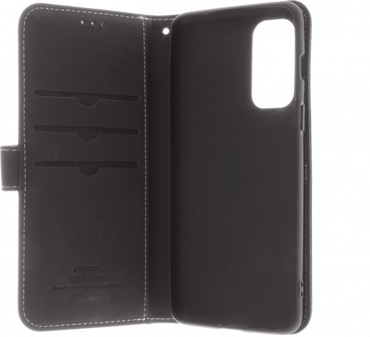 Insmat Exclusieve Flip Case portemonneehouder, OnePlus Nord 2 5G, zwart