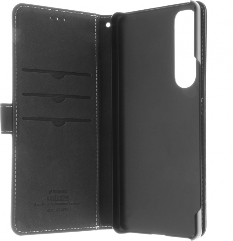 Insmat Exclusive Flip Case portemonnee hoesje, Sony Xperia 1 IV, zwart