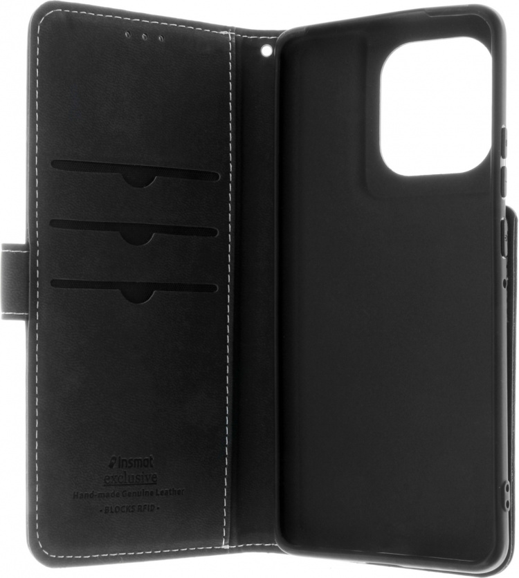 Insmat Exclusieve Flip Case portemonnee-etui, Motorola Edge 50 Pro, zwart