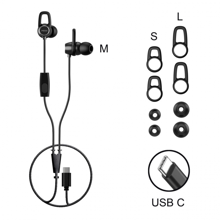 MIXX Hörlur Soundport USB-C In-Ear Trådbunden Svart
