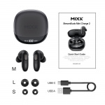 MIXX Hörlur Mini Charge 2 In-Ear Tws Qi Trådlös Svart