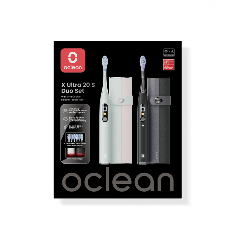 Oclean Elektrisk Tandborste X Ultra 20 S Duo Set Grön+Svart