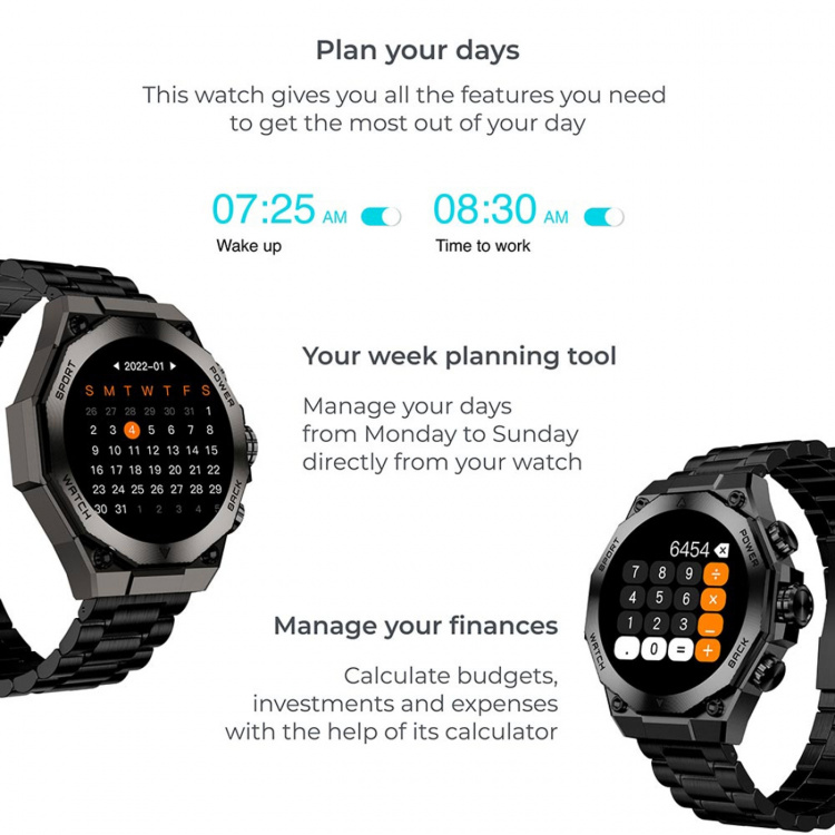 KSIX Smartklocka Titanium - Svart
