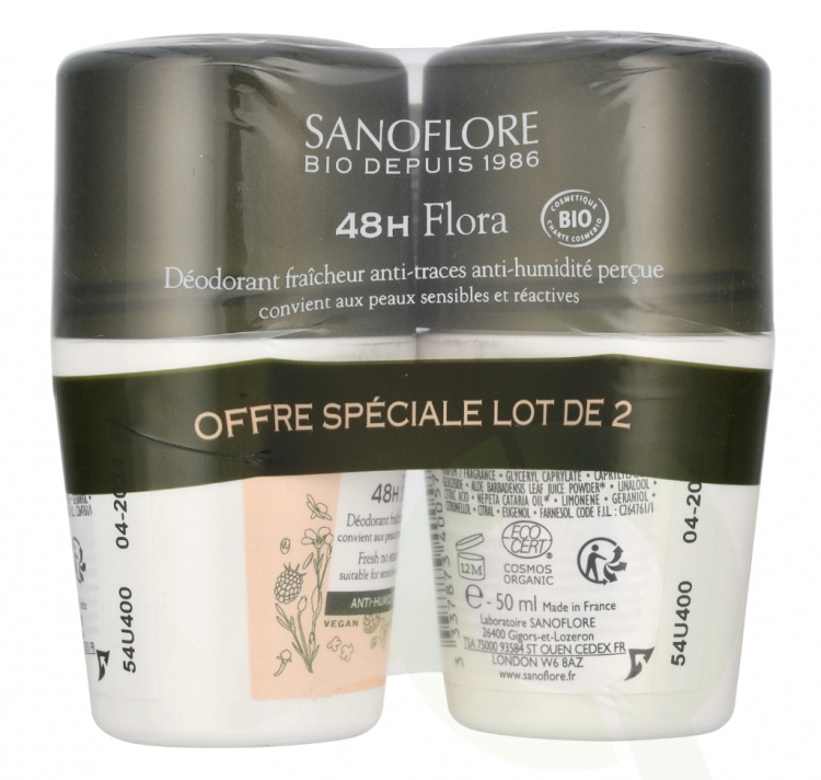 Sanoflore 48H Flora Deodorant Duo Set 100 ml 2x50ml