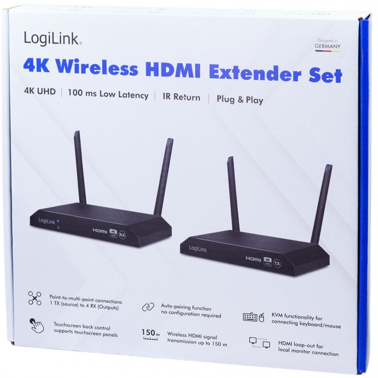 LogiLink Trådlös HDMI-överföring KVM 1till4 4K@60Hz LogiLink Trådlös HDMI-överföring KVM 1till4 4K@60Hz