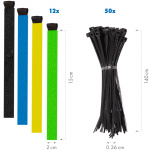 LogiLink Kabelhanteringsset med 8 artiklar 128 delar Blandade färger