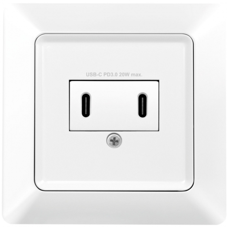 LogiLink Vägguttag med 2xUSB-C PD 25W LogiLink Vägguttag med 2xUSB-C PD 25W