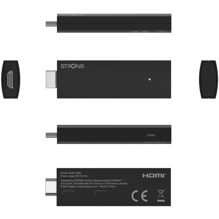 Strong TV-sticka 2K Wifi Android LEAP-UNA Svart