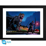 JURASSIC PARK - Ingelijste print Alan Grant vs T-Rex (30x40) x2